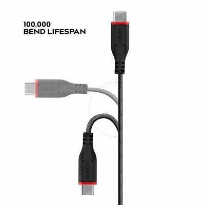 Kábel USB 3.1 Typ C CM/"Lightning" pre Apple, 0.5m, High Speed, posilnený, čierny s MFI cert., 