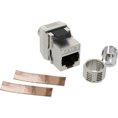Konektor Keystone cat.8.1, tienený, strieborný, beznástrojový (toolless)