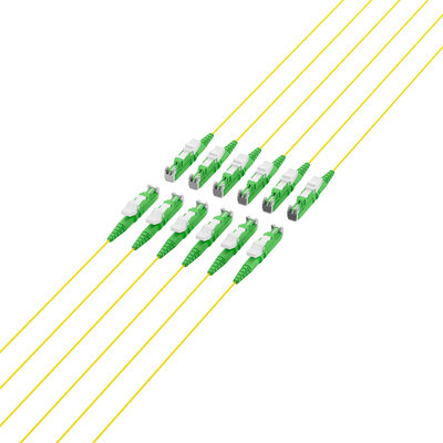 Fibre pigtail E2000-APC 8°, 2m, OS2, 9/125µ, LSOH, žltý, 12ks/bal