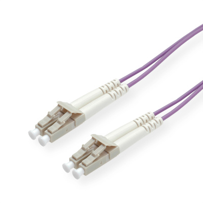 Fiber kábel LC-LC, 1m Duplex OM4(50/125µm), 2mm, fialový
