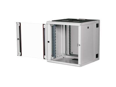 19" Rack na stenu 12U, sivý, 640x600x600mm (HxWxD), RAL7035, PRO, otočný (2-dielny)