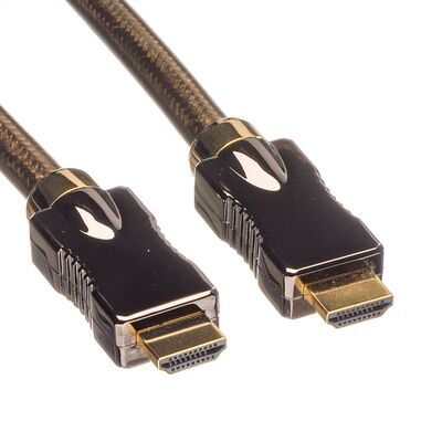 Kábel HDMI M/M 1m, High Speed+Eth, HDMI 2.0, 4K@60Hz 18G, pozl. konektor, čierny