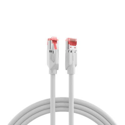 S/FTP (PiMF) Patchkábel LSOH 0.15m cat.6a, biely, Cu UC900 s TM21