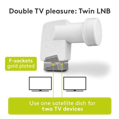 Konvertor LNB Twin, DVB-S, DVB-S2, 4K, 3D