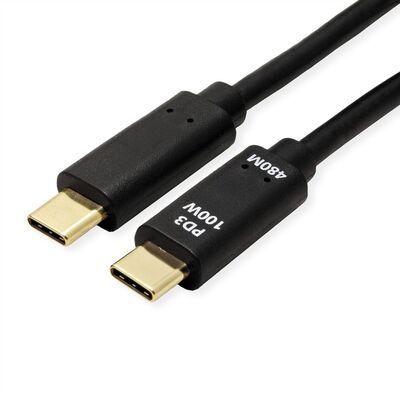 Kábel USB 2.0 Typ C CM/CM 3m, High Speed, PD 100w 20V5A, čierny