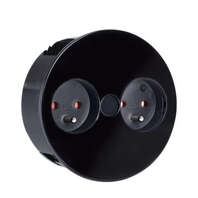 TWIST 2xUTE 230V, 2m kábel 1.5mm², vidlica CEE7/7, čierny matný