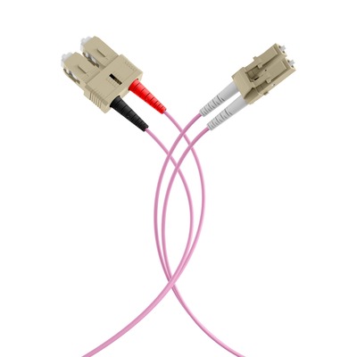 Fiber kábel LC-SC, 35m Duplex OM4(50/125µm), LSOH, 2mm, fialový