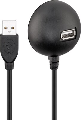 Kábel USB 2.0 A-A M/F 1.5m, High Speed, predlžovací, čierny, ťažítko