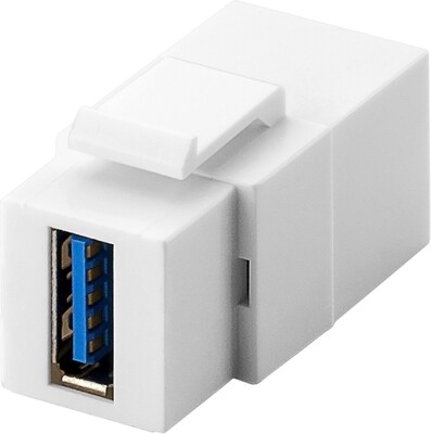 Modul USB 3.0 A/A, Keystone, biely