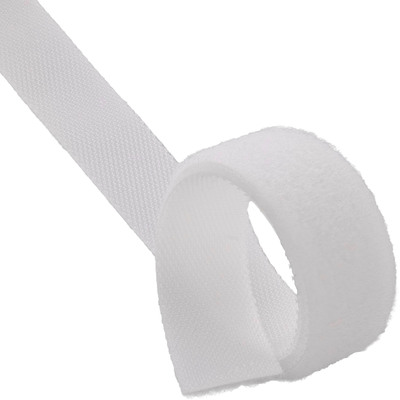 Káblový organizér suchý zips 10m návin, biela farba, šírka 16mm