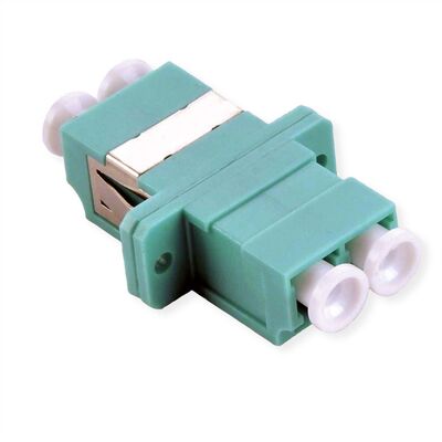 Spojka/Adaptér optická LC-LC, OM3, duplex, keramický spojovací člen, tyrkysová