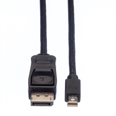 Kábel DisplayPort mini/DP M/M 5m, 2K@60Hz, DP v1.1, 10.8Gbit/s, čierny