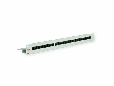 19" Patch panel 24port cat.6, netienený, 1U, sivý