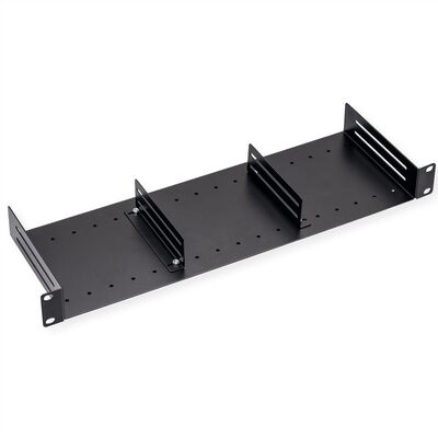 19" Polica 150mm, max. 6kg, s 2 nastaviteľnými deliacimi priečkami, 1U, čierna