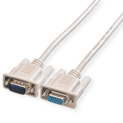 Kábel VGA M/F 3m, predlžovací, tienený, sivý