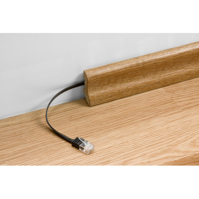 UTP Patchkábel 7m cat.6, čierny, plochý, Cu