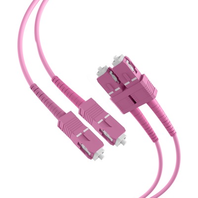 Fiber kábel SC-SC, 1m Duplex OM4(50/125µm), LSOH, 1.2mm, fialový