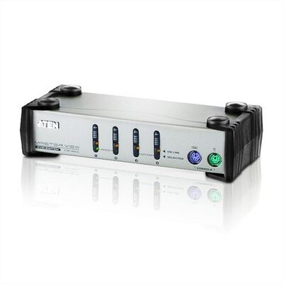 KVM switch/prepínač 4PC, VGA, PS2, káble1.2m