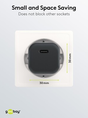 Nabíjačka USB 230V 1port, 1xUSB Typ C, 30W, Power Delivery, Fast Charge, Nano, čierna