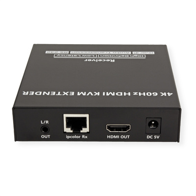Predĺženie KVM cez TP/IP (LAN) do 120m, HDMI, USB, Audio, RS232, s lokálnym monitorom, 4K@60Hz