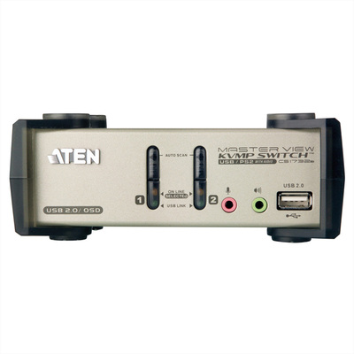 KVM switch/prepínač 2PC, VGA, USB, OSD, USB hub
