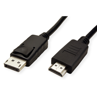 Kábel DisplayPort na HDMI M/M 2m, jednosmerný, max. 1920x1200@60Hz, čierny, Roline Green Eco obal