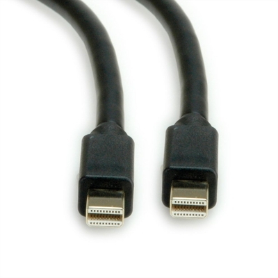 Kábel DisplayPort mini M/M 1m, 8K@60Hz, DP v1.4, 32.4Gbit/s, čierny, pozl.konektor