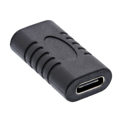 Adaptér/spojka USB 3.2 Gen 1, A-A F/F, čierny, celozapustené konektory