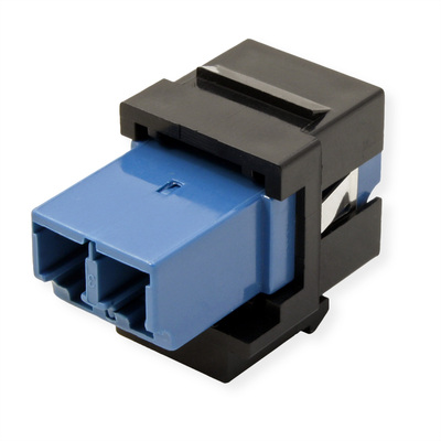 Konektor Keystone LC Duplex F/F, Singlemode OS2, čierny