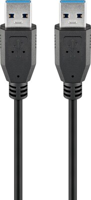 Kábel USB 3.2 Gen 1, A-A M/M 0.5m, 5Gbps, čierny