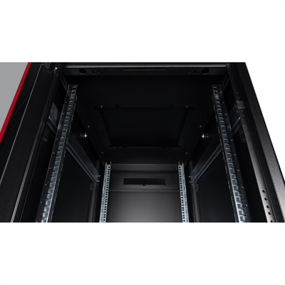 19" Rack na podlahu 42U, 2053x600x1000mm (HxWxD), PRO, sklenené dvere, čierny