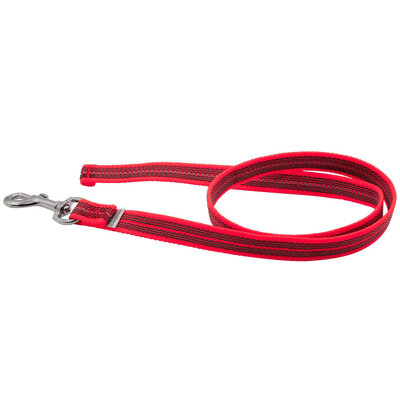 Vodítko bez uška pogumované, 19mm/1m, nerezová karabína, červené, HS