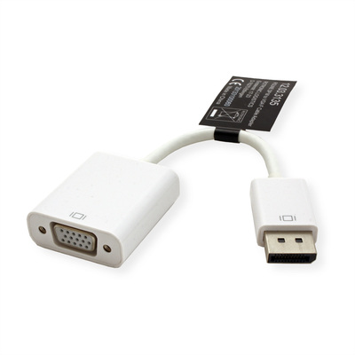 Adaptér DisplayPort/VGA, 15cm biely, DP ver. 1.1