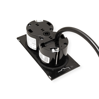 DUE 2xUTE 230V, 0.2m kábel 1.5mm², GST18, čierna