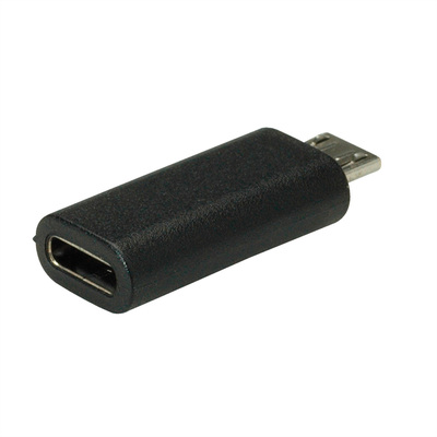 Adaptér USB 3.2 Gen 2, C-Micro-B (2.0) F/M, 480Mbps, priamy, čierny