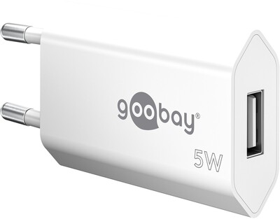 Nabíjačka USB 230V 1port, 1xUSB A, 1A, 5W, SLIM, biela