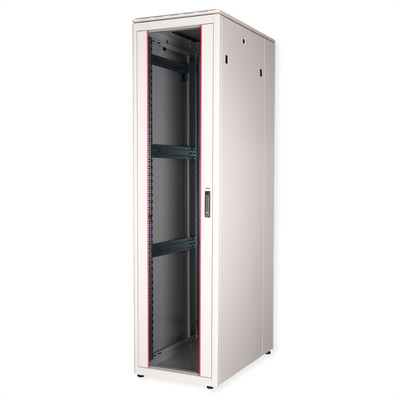 19" Rack na podlahu 47U, 2276x600x1000mm (HxWxD), PRO, sklenené dvere, sivý