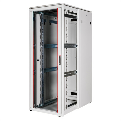 19" Rack na podlahu 42U, 2053x800x1200mm (HxWxD), PRO, sklenené dvere, sivý