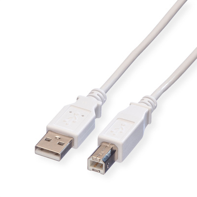 Kábel USB 2.0 A-B M/M 1.8m, High Speed, biely