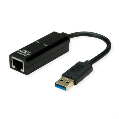 Adaptér USB 3.0 na RJ45 (Gigabit Ethernet), 15cm, čierny