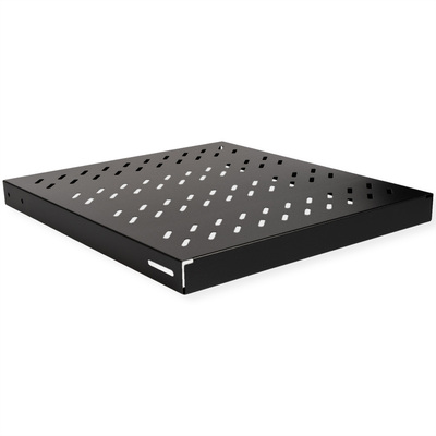 19" Polica 500mm, max. 50kg, 1U, sada skrutiek a podložiek v balení, čierna