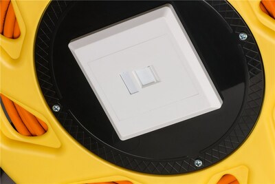 S/FTP (PiMF) Patchkábel LSOH 90m drôt cat.7a, AWG23, 10GBase-T, oranžový, meď, prenosný na bubne