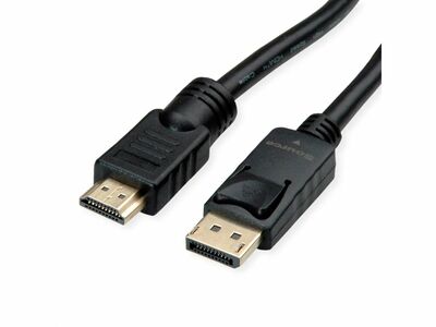 Kábel DisplayPort na HDMI M/M 10m, 4K@60Hz, DP v1.2, 18Gbit/s, audio, jednosmerný, aktívny
