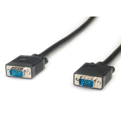 Kábel VGA M/M 2m, prepojovací, tienený, čierny