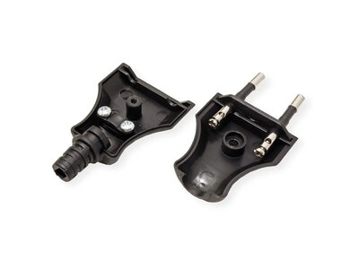 Konektor elektrikársky vidlica priama 230V 2 pin čierna