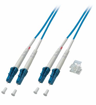 Fiber kábel LC-LC, 3m Duplex OS2(9/125µm), LSOH, armored (opancierovaný), 3mm, modrý