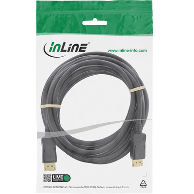 Kábel DisplayPort M/M 10m, 4K@60Hz, DP v1.2, 21.6Gbit/s, čierny