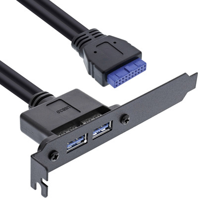 Lišta do PC s 2x USB 3.0, čierna