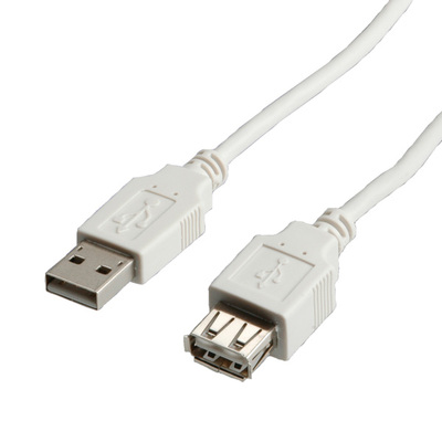 Kábel USB 2.0 A-A M/F 1.8m, High Speed, predlžovací, biely