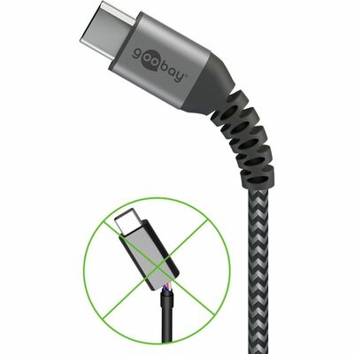 Kábel USB 2.0 AM/CM (3.1 Typ C) 0.5m, High Speed, textilný oplet, čierny
